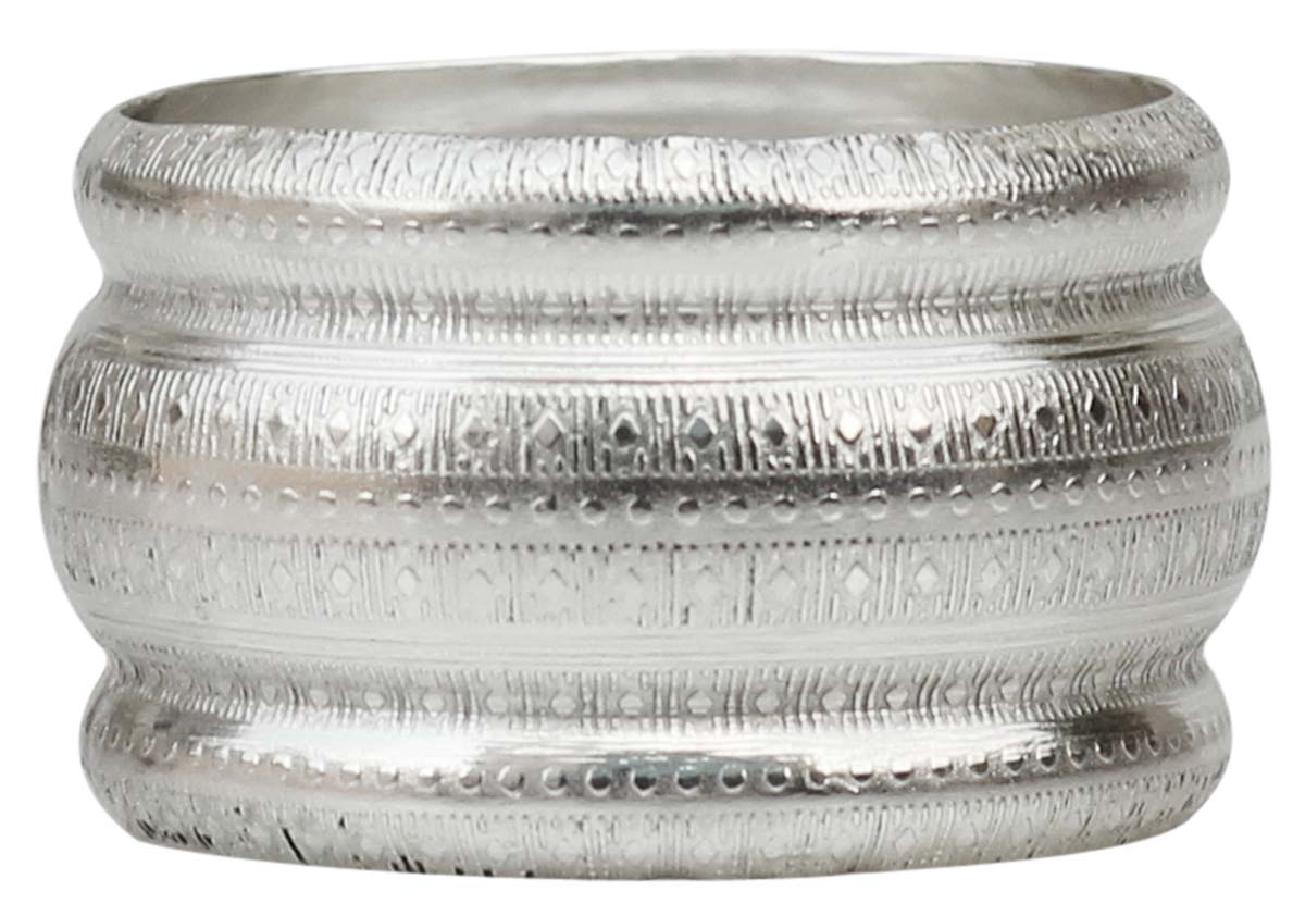 Napkin Rings in Bulk - Napkin Rings - Cast in Brass - Nickel Plated - Engraved Abstract Motifs - Dining Table Accessories